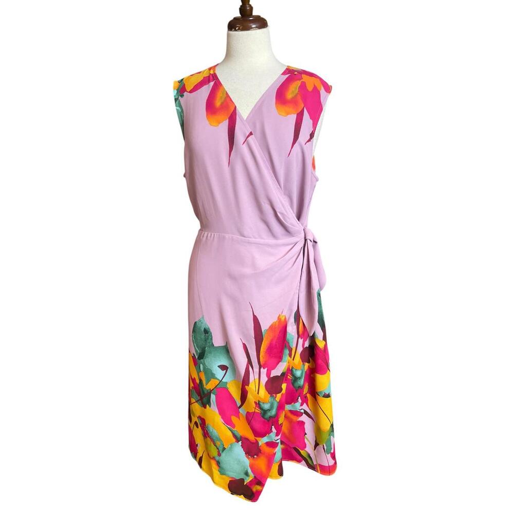 Christian Siriano Lilac Bord NWT for J Jill sleeveless wrap dress XLP